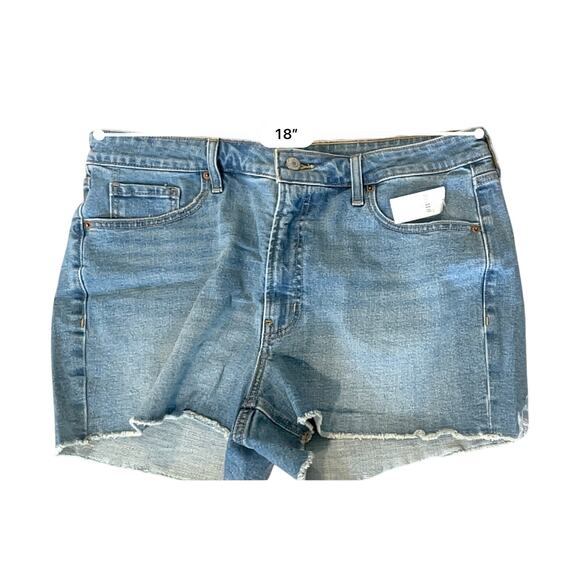 Old Navy OG Straight Light Wash 3" Ins Jean Cut Off Shorts 6 Yuppie Casual NWT‎ - Picture 4 of 8